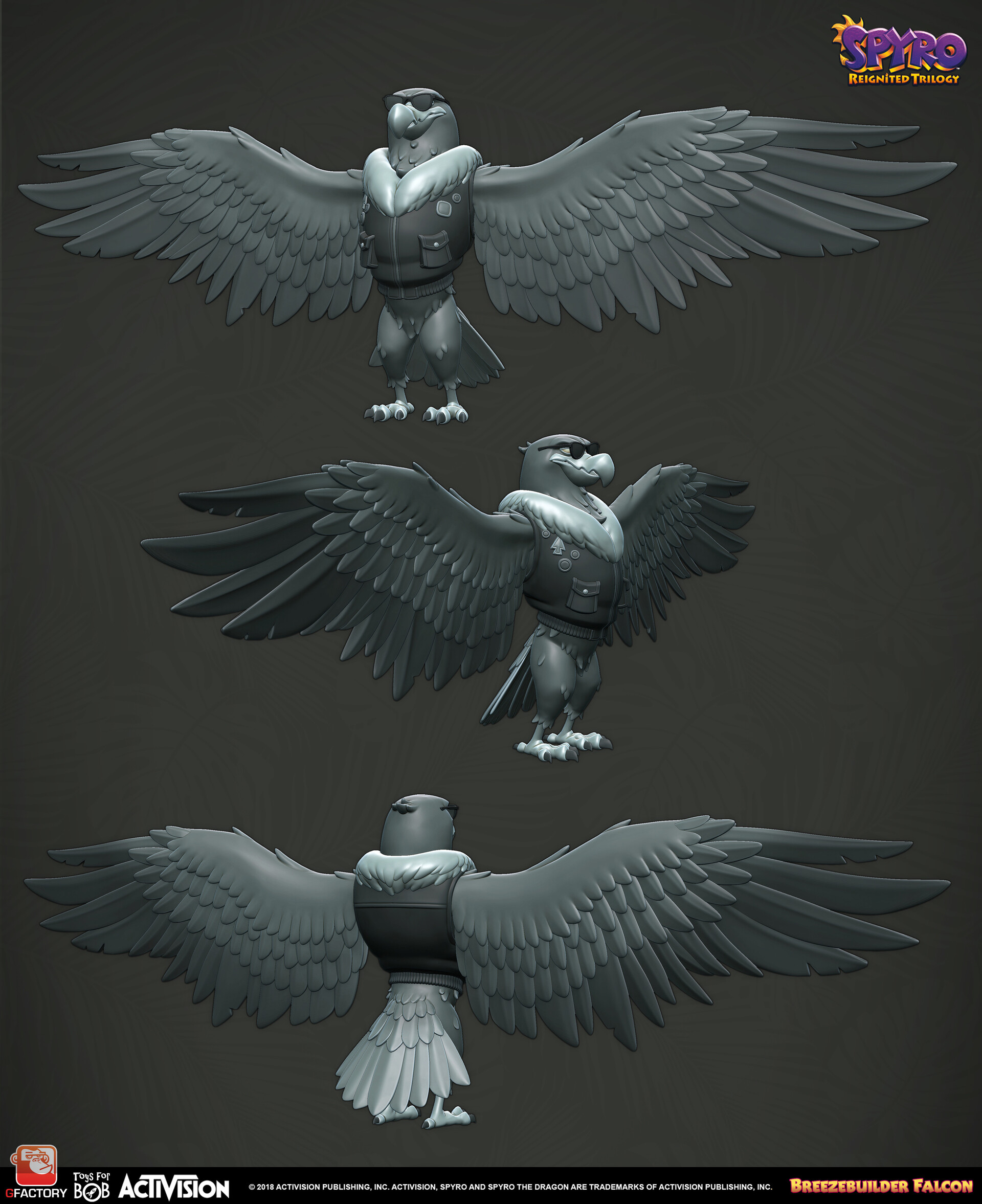 3D turnaround of a Breezebuilder Falcon (Gray)