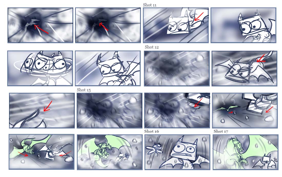 Escaping Cynder cutscene storyboard