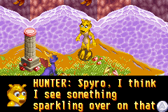 Hunter about to teach Spyro how to glide