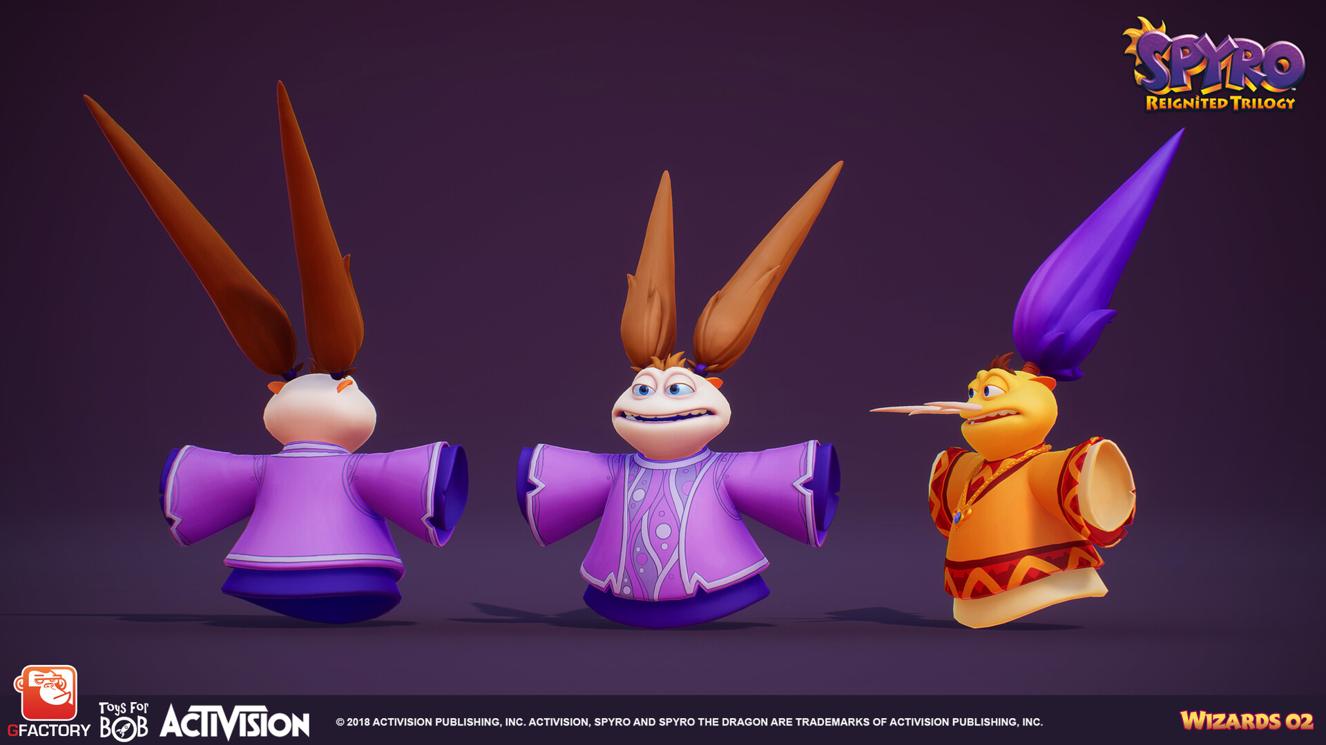Spyro Reignited Trilogy Wizard character model with the Water Wizard models by Marion VOLPE