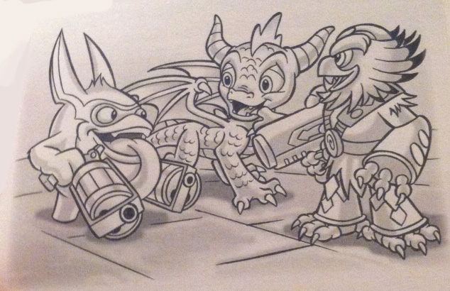 The Skylanders, Trigger Happy, Spyro, and Jet-Vac