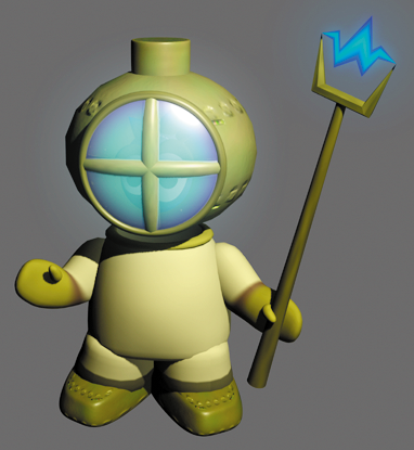 Waterworker wearing their diving helmet