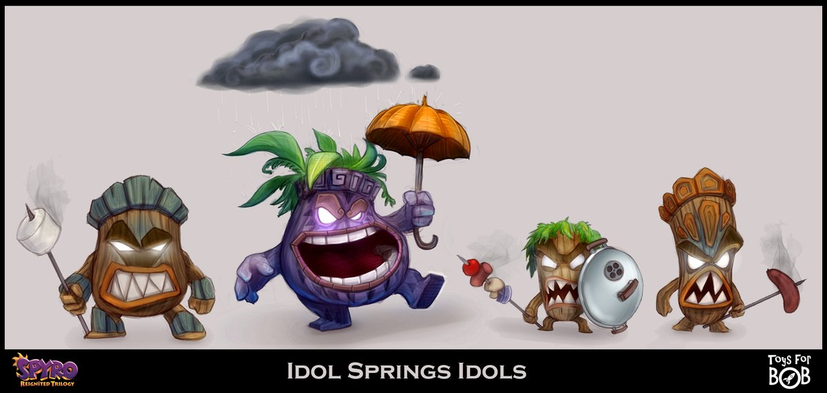 Concept art of the Idols in the Spyro Reignited Trilogy