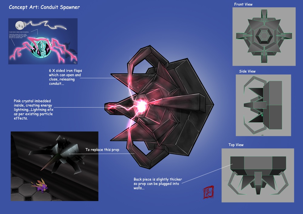 Concept art of the Conduit spawner by Roderick Wong