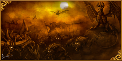 Cutscene art of Gaul and his Ape army under Malefor's leadership by Danh Nhan
