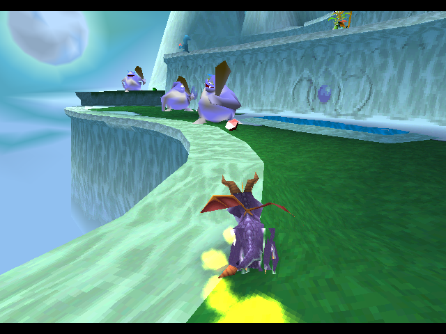 Spyro supercharges at a few Ice Gnorcs