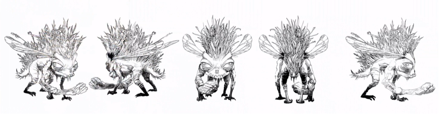 Model sheet of a Grublin Fly for Dawn of the Dragon