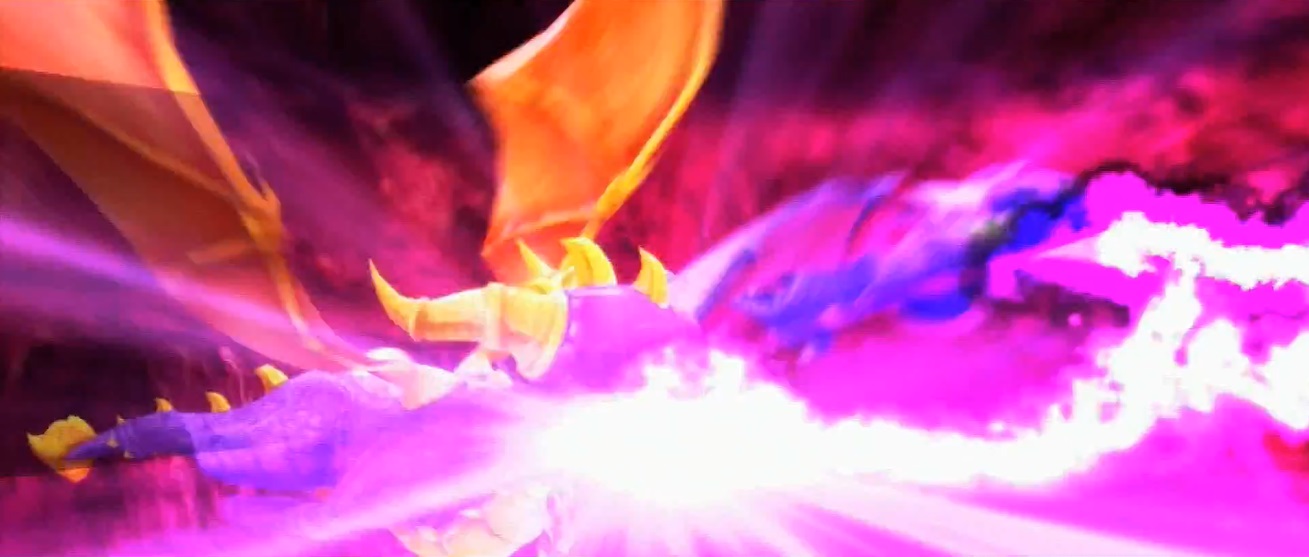 Spyro and Cynder firing their Aether breath