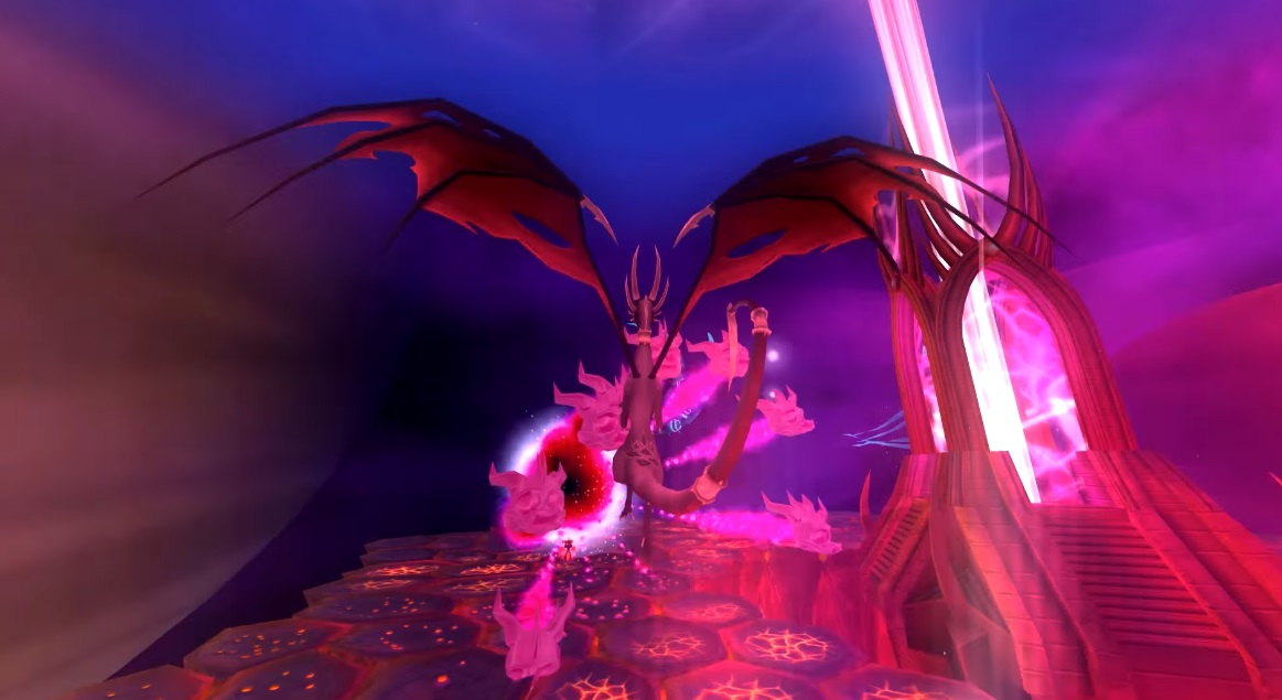 Spyro unleashing his Aether Fury upon Cynder