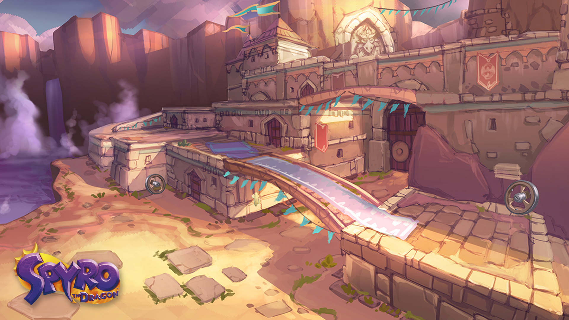 Spyro Reignited Trilogy concept art of Cliff Town