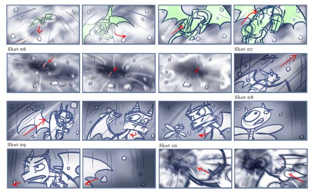 Escaping Cynder cutscene storyboard