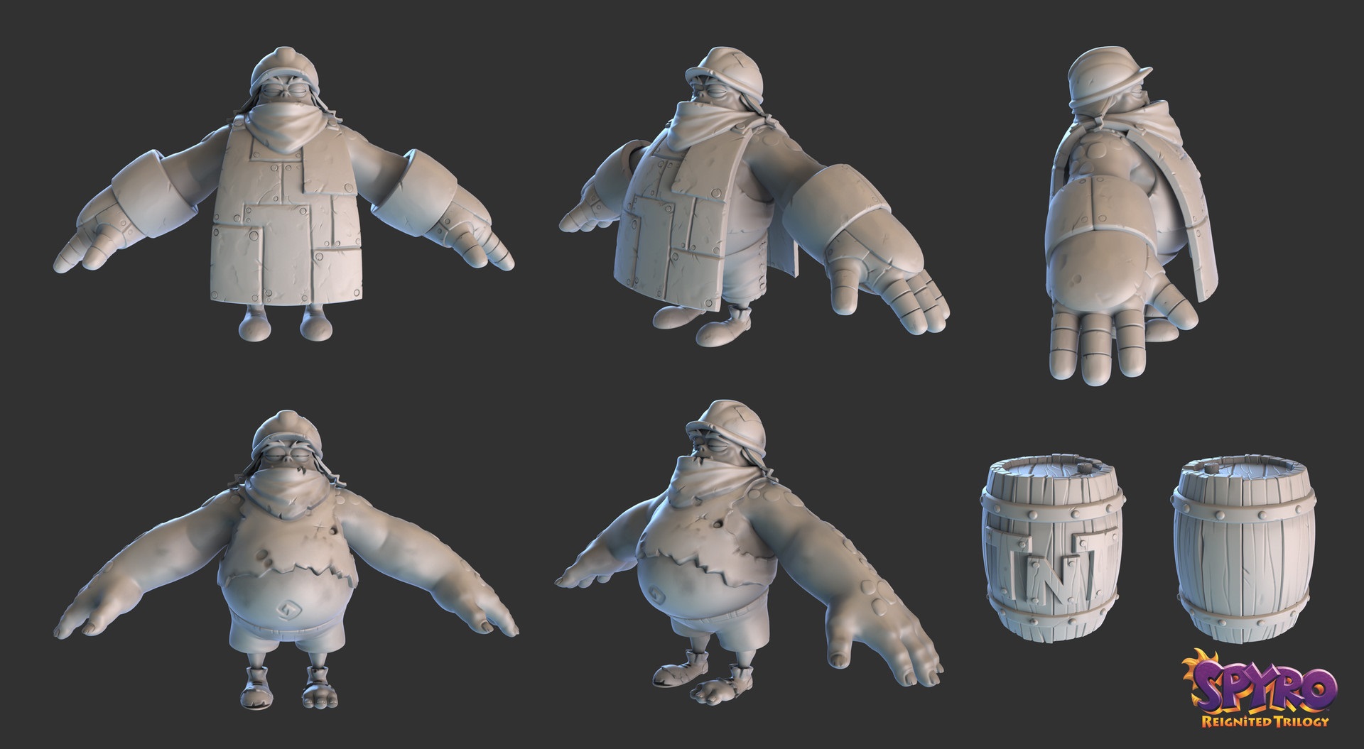 Character model sheet of TNT Wrangler by Chris Whitaker