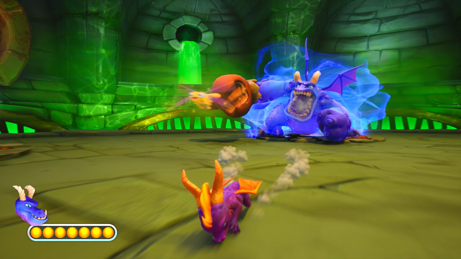 Crush roars at Spyro in the remake.
