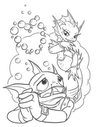 Gill Grunt thinking of his mermaid girlfriend