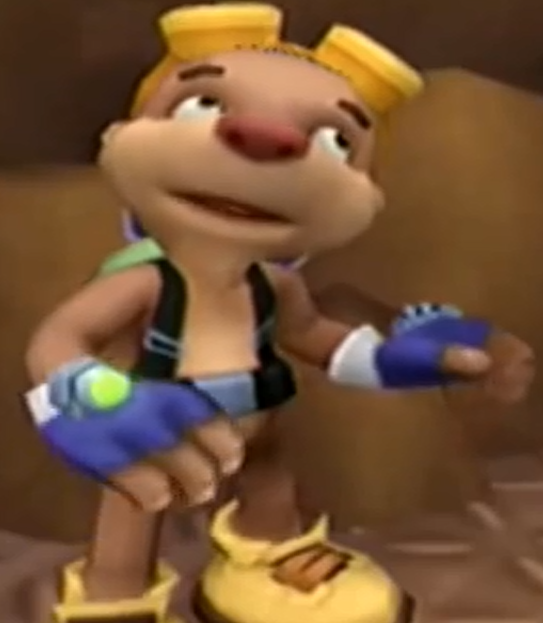 Blink wearing his gloves