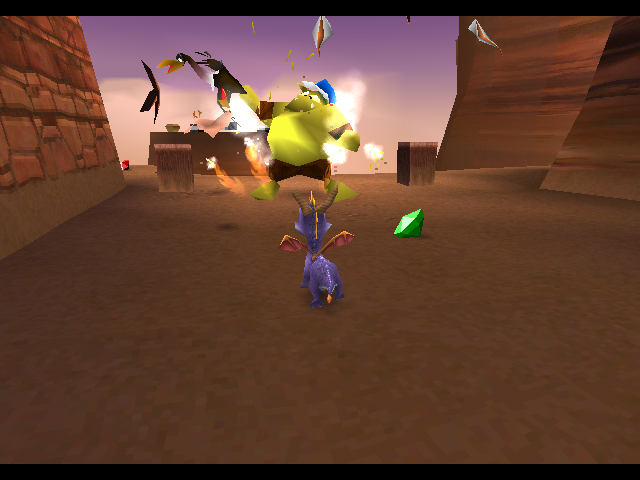 Spyro facing off against a Bird Wrangler