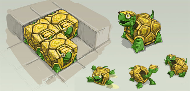 Concept Art of the Turtles in Skylanders