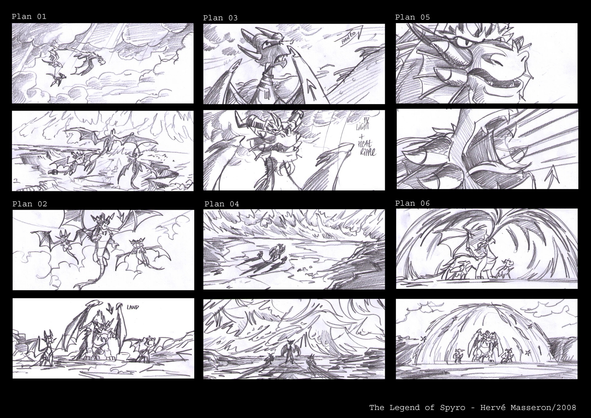 The Burned Lands intro cutscene storyboard