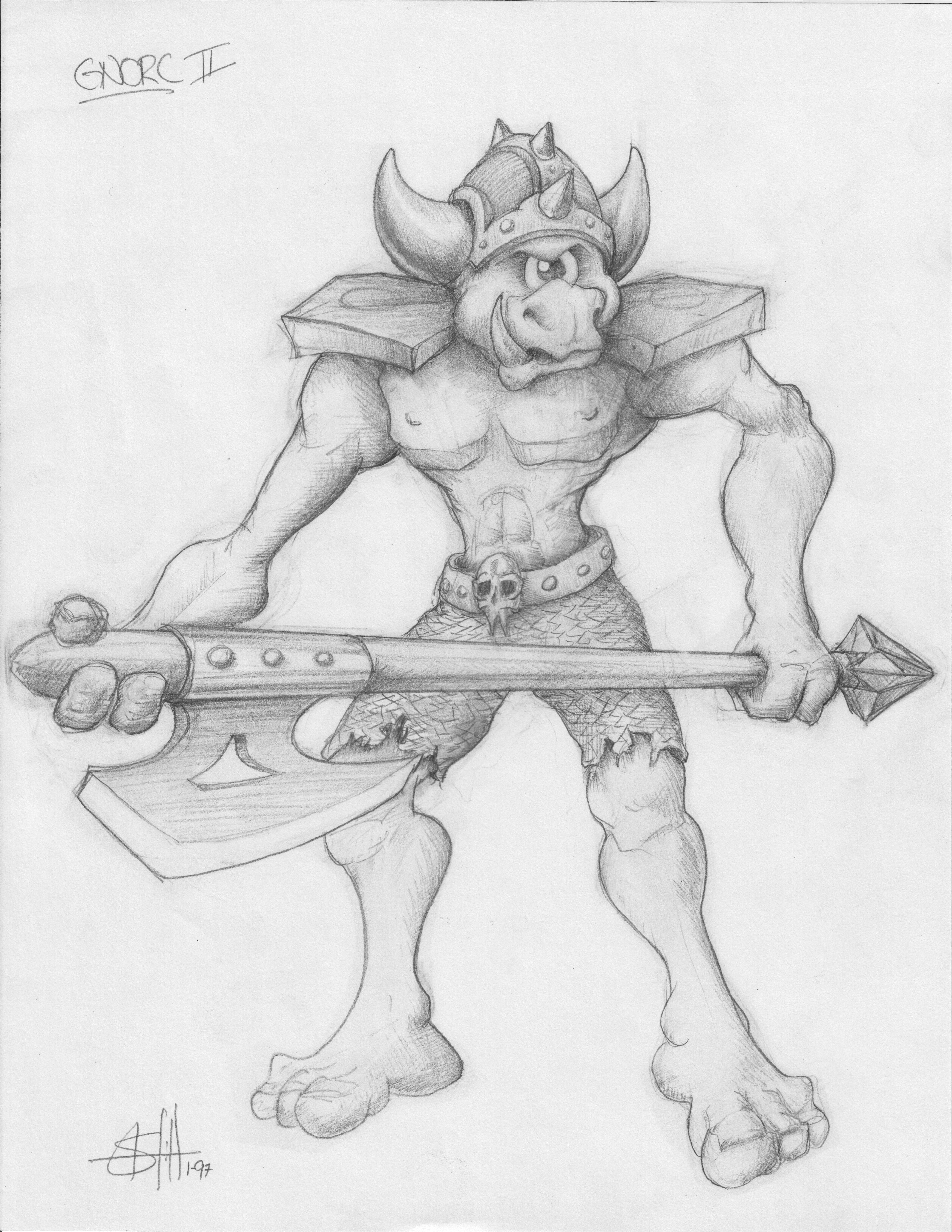 Spyro the Dragon concept art, dated January 1997