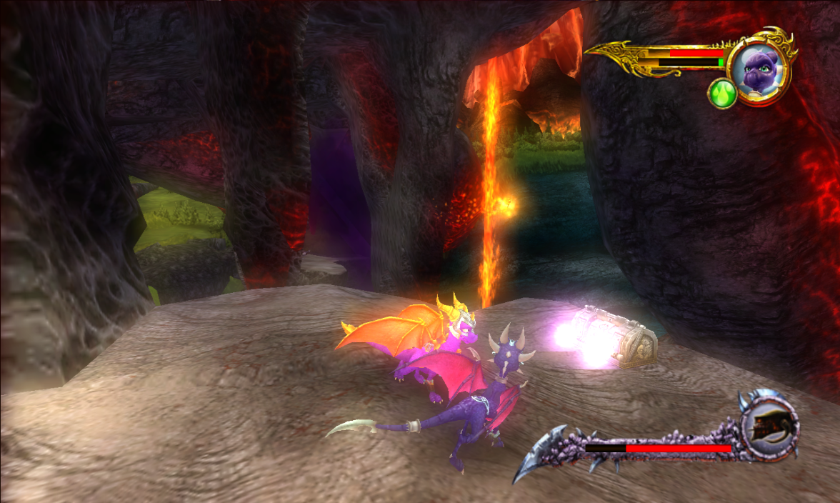 chest found on Destroyers stomach, contains Spyro's black tail armor