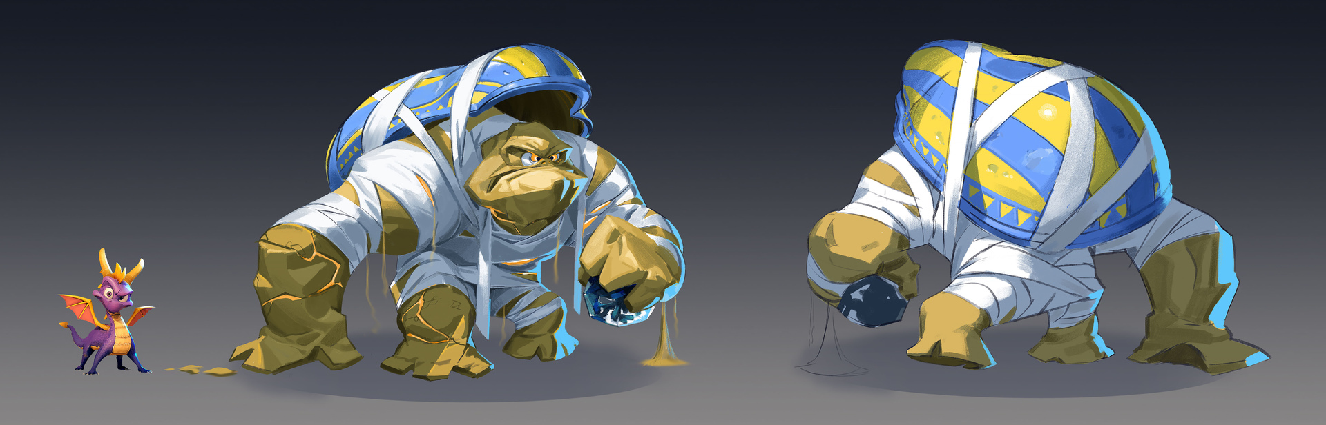 Spyro Reignited Trilogy Mummy Earthshapers concept art by Mat Mossman