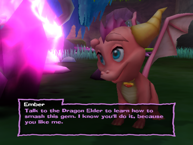 Ember speaking to Spyro.
