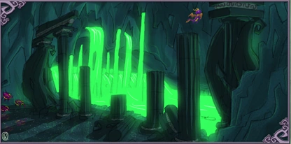 Concept art of the inner area of the Mountain for the DS version of The Eternal Night