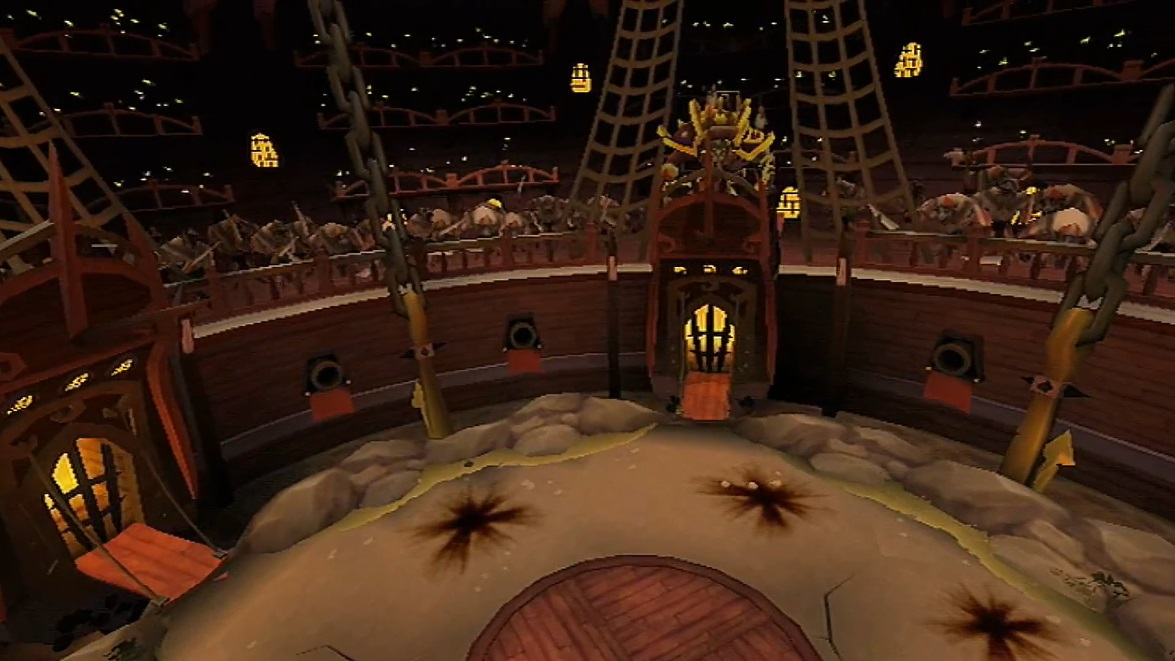 The Skavengers in the audience surrounding Skabb and the Fellmuth Arena