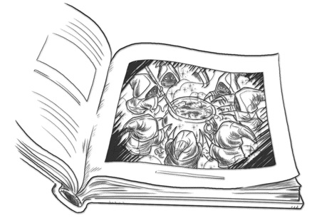 Eight Spell Punks creating the Mask of Power.