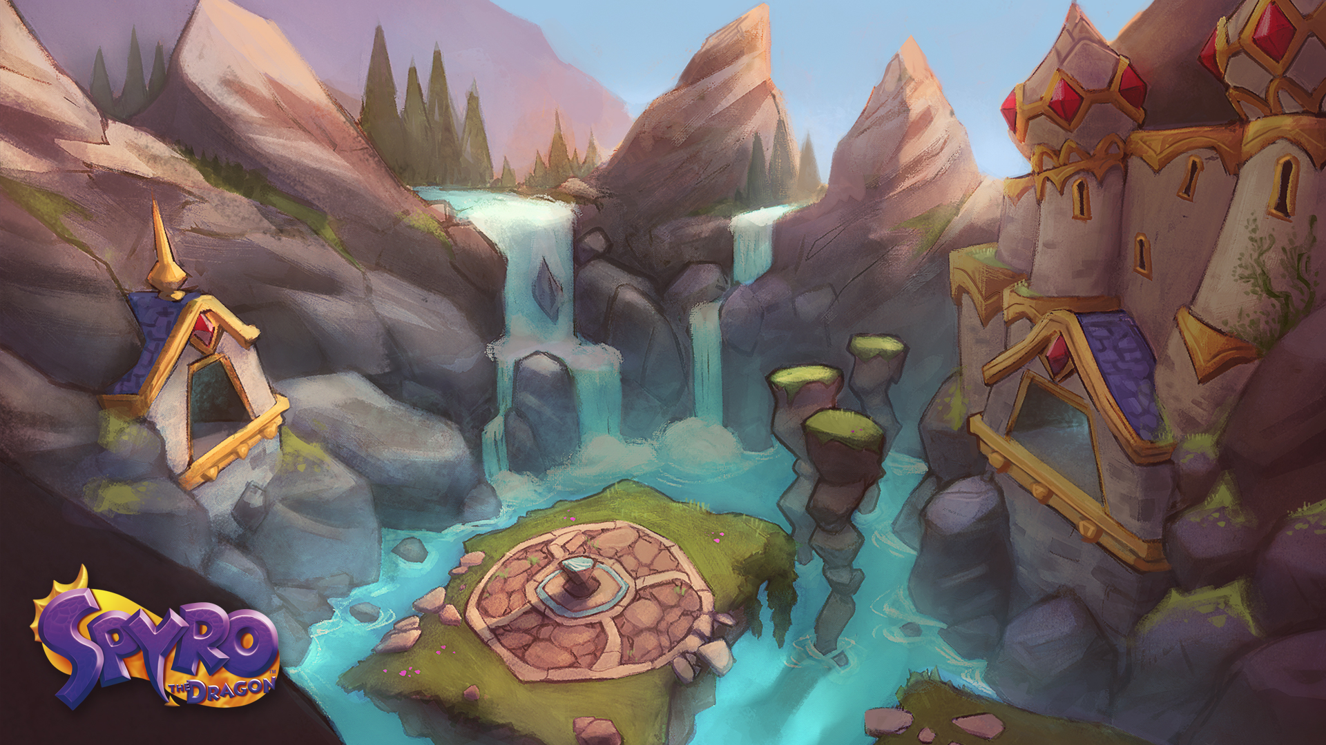 Concept art of Alpine Ridge in the Spyro Reignited Trilogy