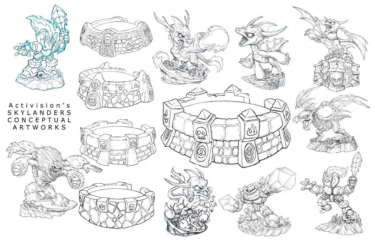 Early conceptual Skylanders designs