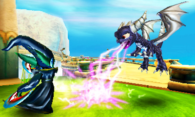 Dark Spyro taking on a Drow Witch using his Dragon Fury attack