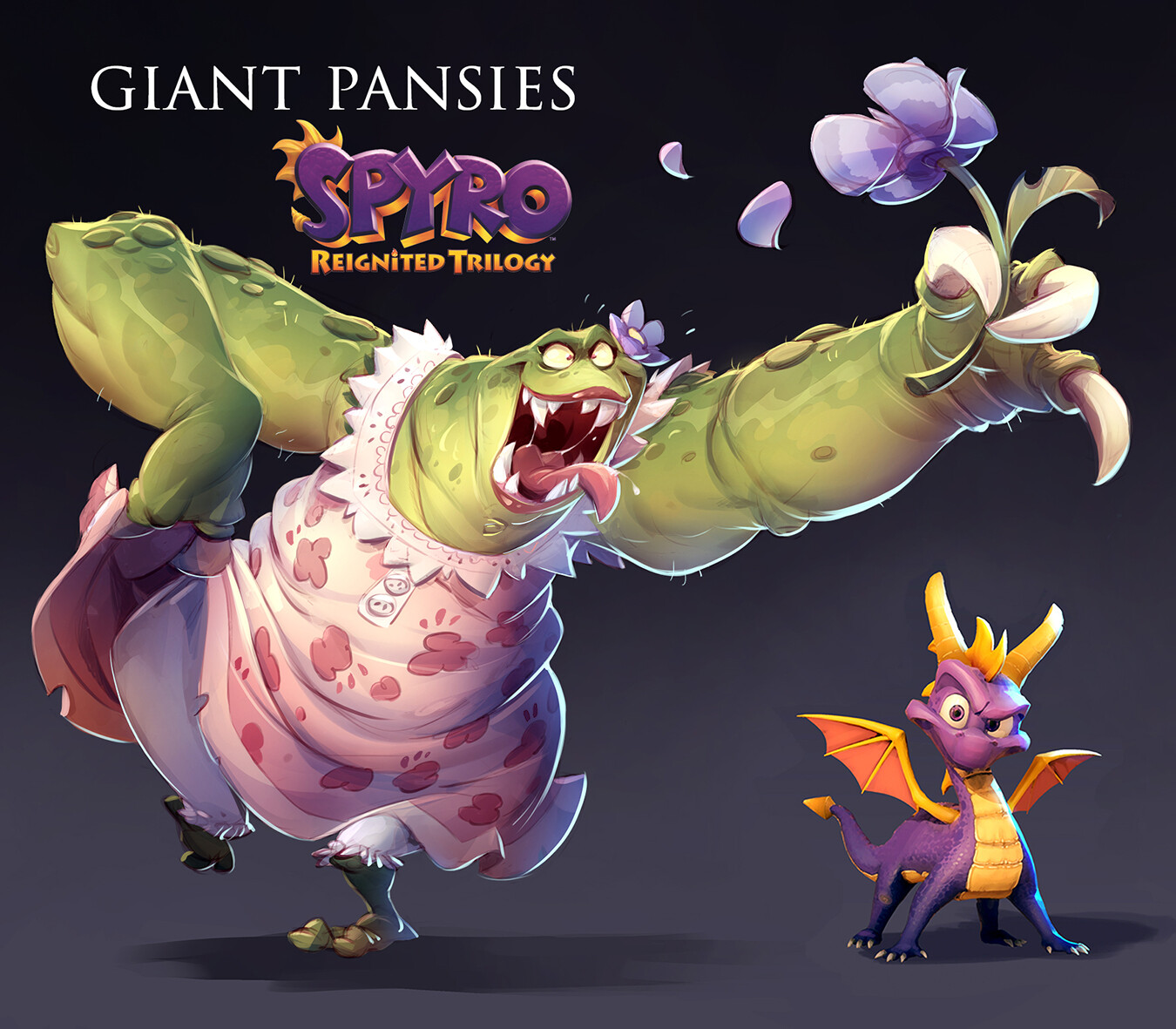 Spyro Reignited Trilogy concept art of the Giant Pansy