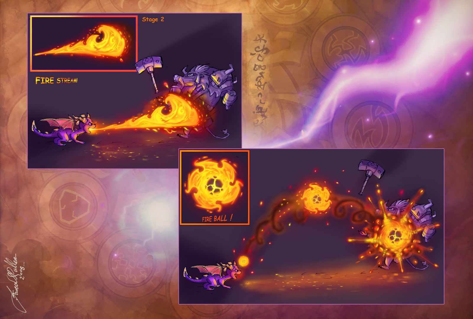 Spyro's Fire attack concepts