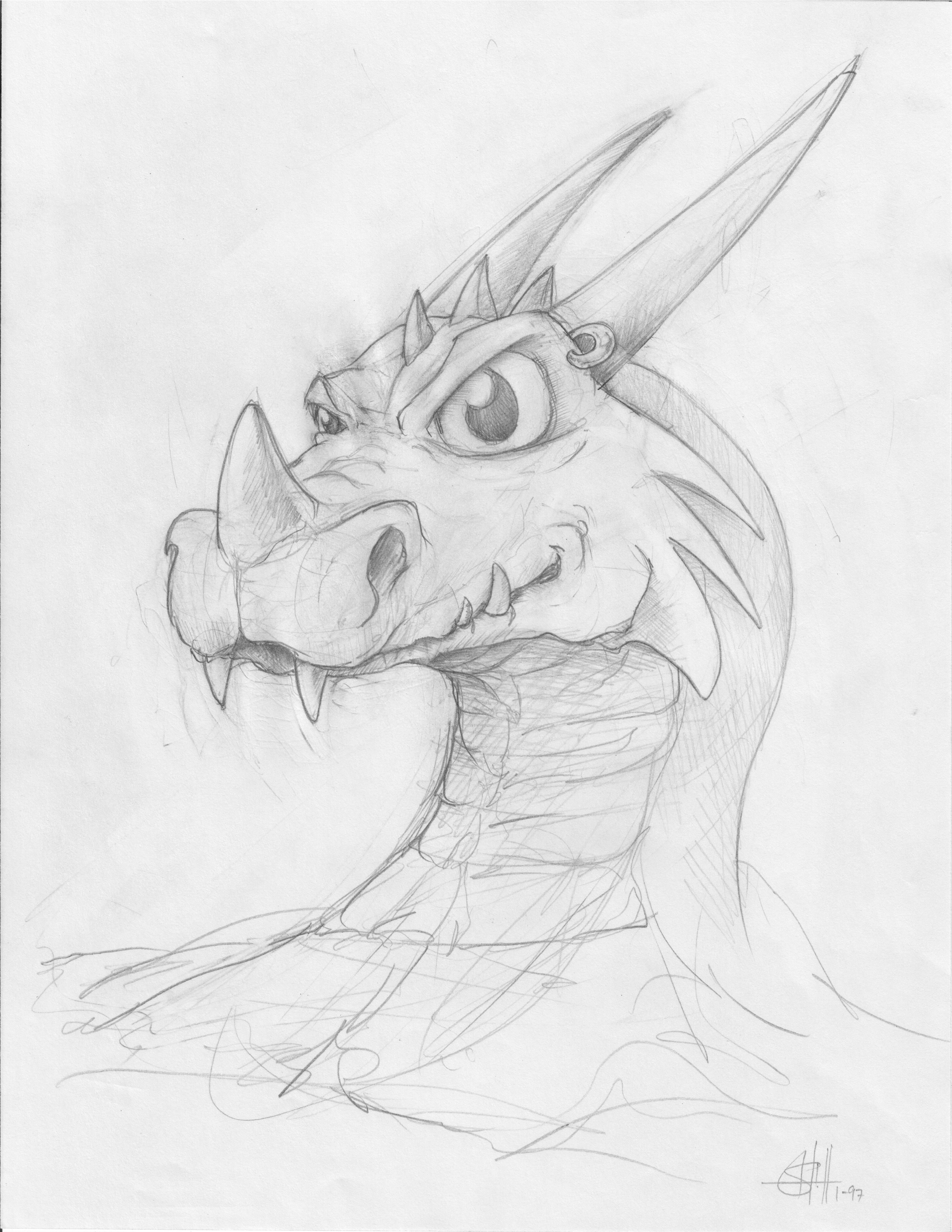 Spyro the Dragon concept art, dated January 1997