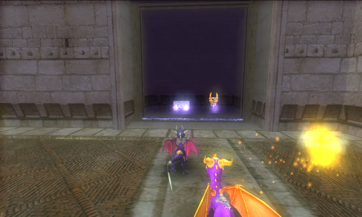 Chest behind a shadow gate, contains Cynder's silver tail armor