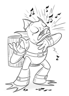 Gill Grunt singing an appalling tune.