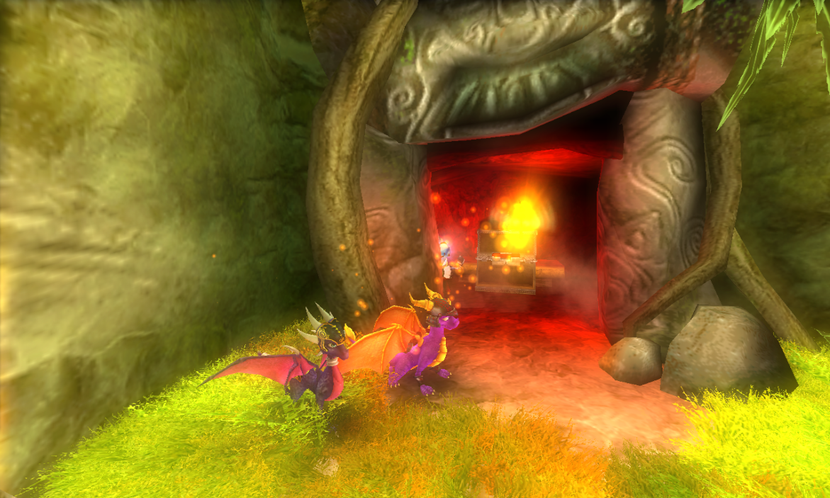 chest in Hermit's cave, contains Spyro's black bracers