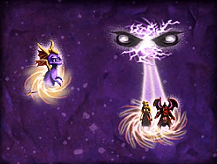 The Sorcerer's sinister presence over Bianca and Red