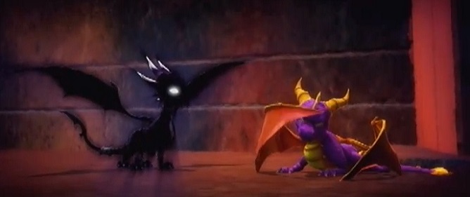 Dark Cynder demands Spyro to fight back