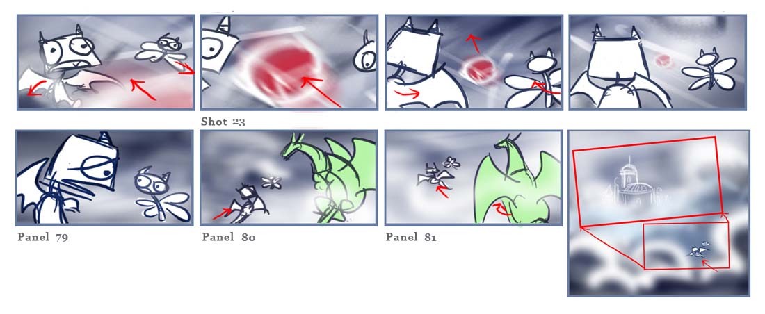 Escaping Cynder cutscene storyboard