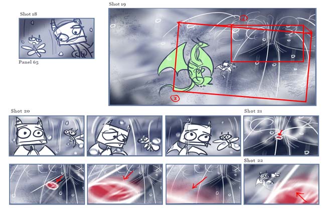 Escaping Cynder cutscene storyboard
