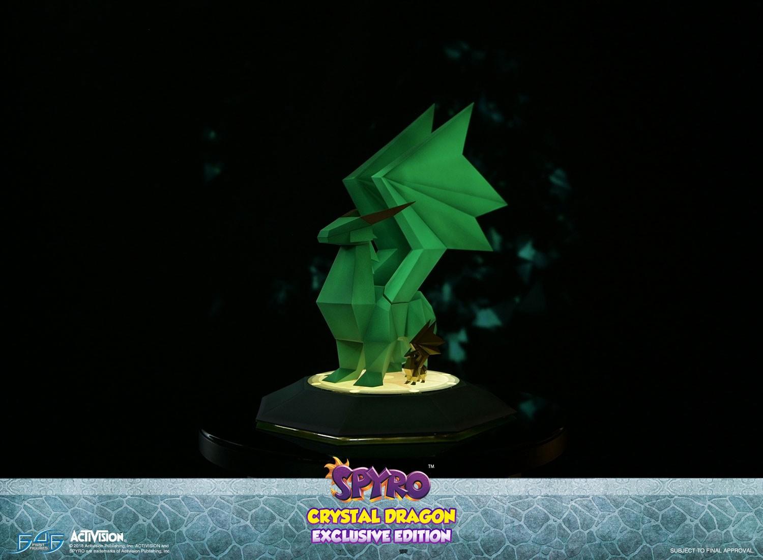Exclusive edition Crystal Dragon statue glowing in the dark