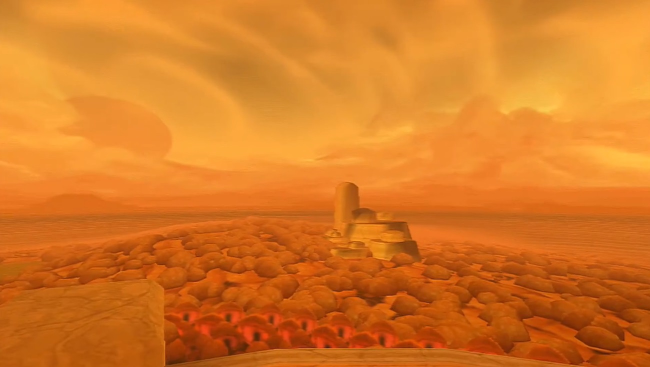 The view of the Swamp and the ocean beyond it from the Dragon Temple balcony