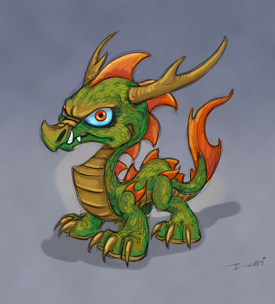 Concept art of Sun Dragon for Skylanders: Spyro's Adventure by I-Wei Huang