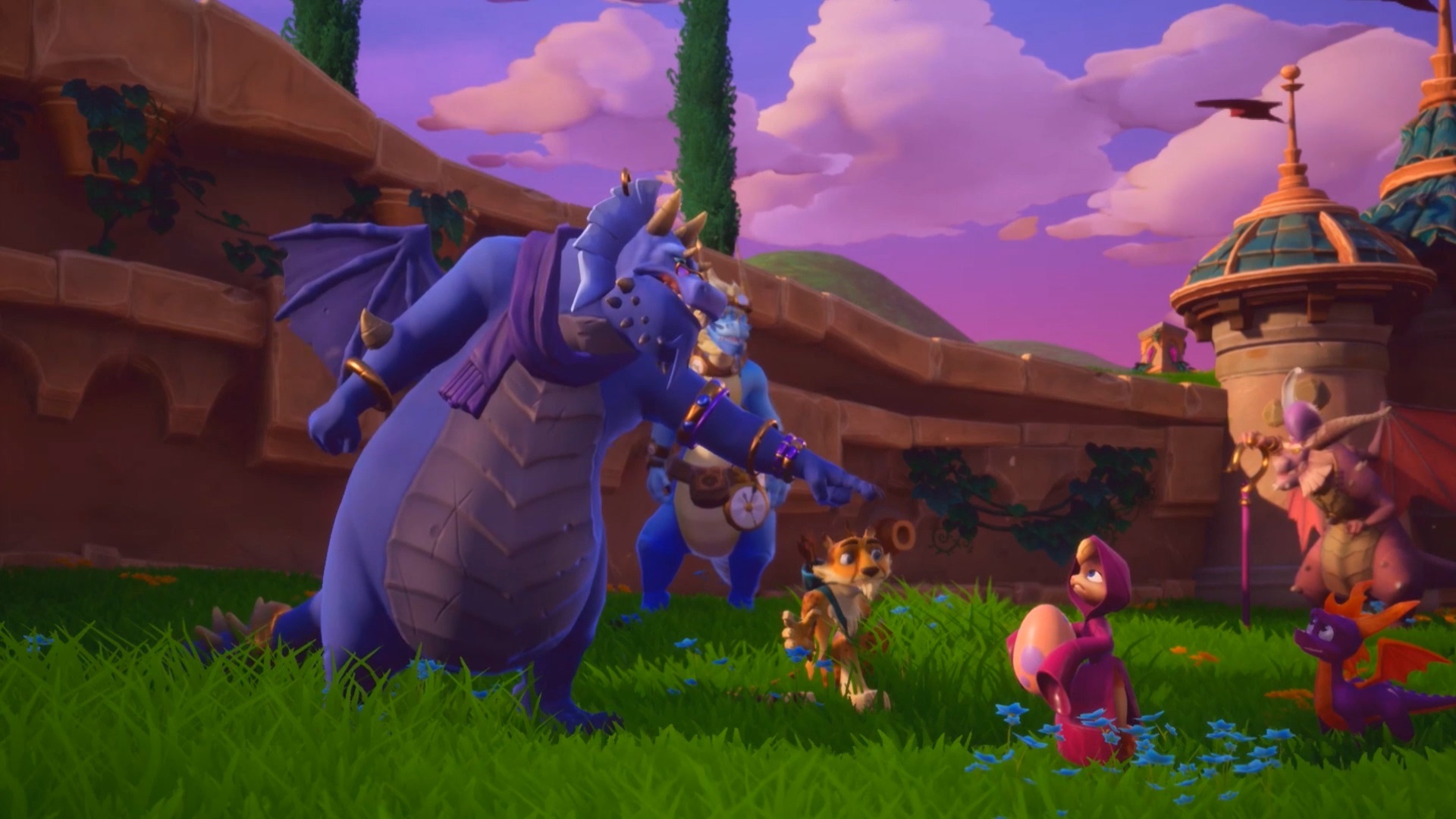 Argus alerting the others to stop Bianca stealing the last dragon egg in Spyro: Year of the Dragon