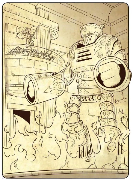 The Skylanders looking upon the Machine of Doom
